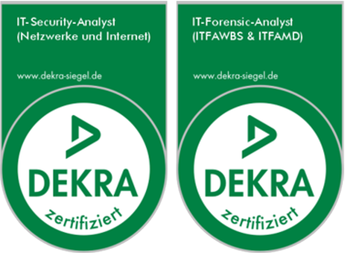 DEKRA certified Security Analyst, DEKRA certified Forensic Analyst